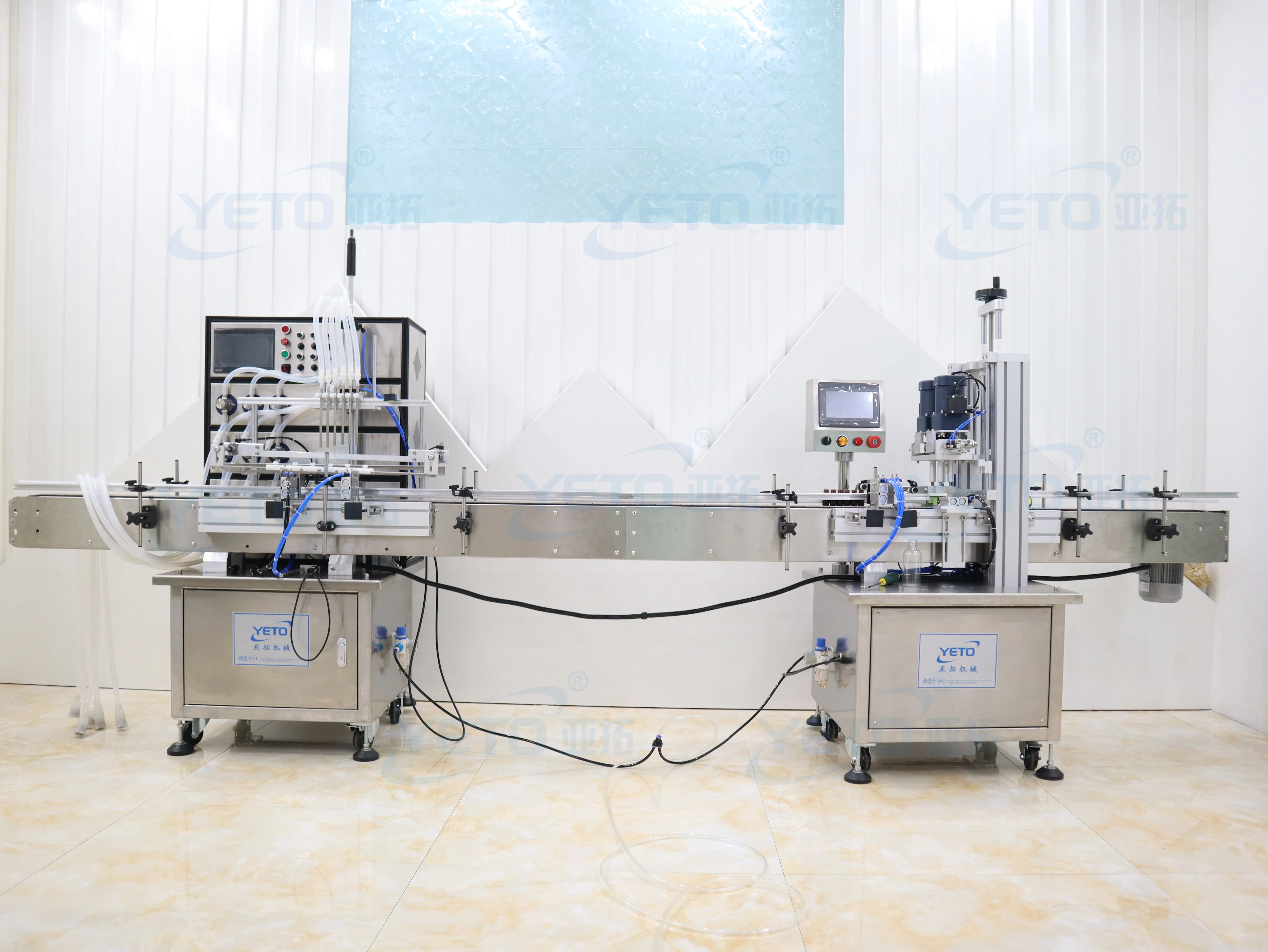 YETO-50-500ml Automatic Liquid Filling Capping Machine Toner Juice Bottle Filler Capper Sealing Packing Line Cosmetic serum