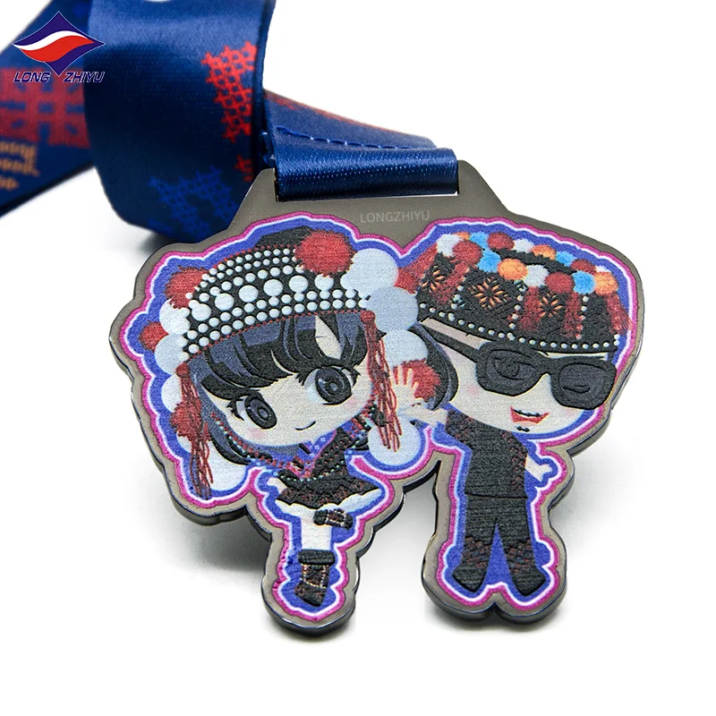 Shenzhen Longzhiyu 15 years maker custom trophies and medals ski with medal acrylic and graduation medallion