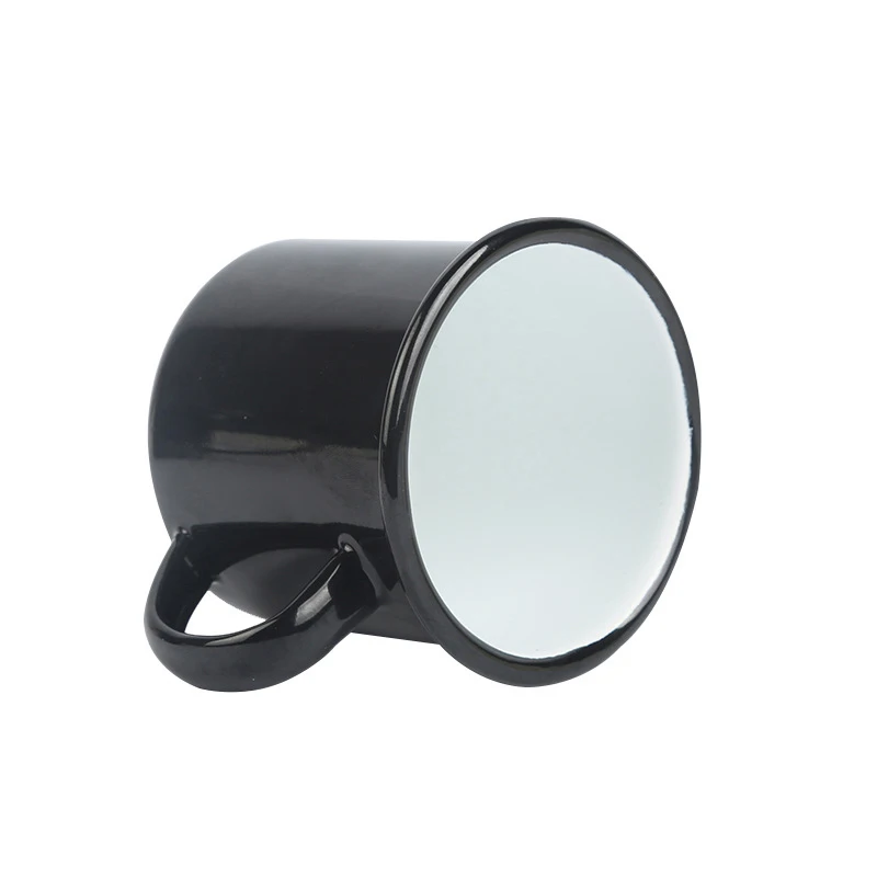 Printing Logo Vintage Black Enamel Camping Mug Enamel Camping Mug Travel Cup Morning Coffee Mug 12oz/16oz