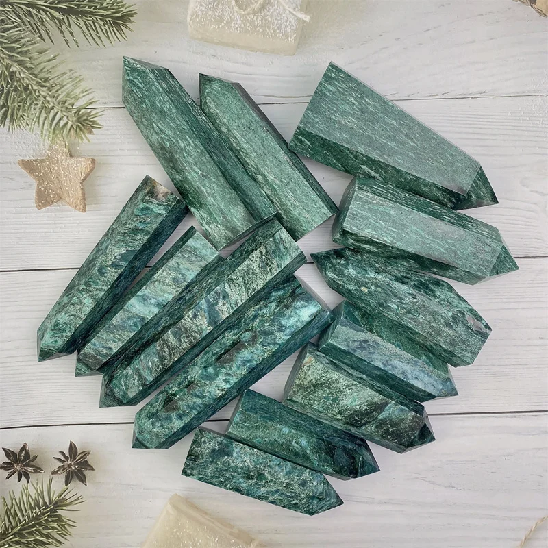 Высококачественный драгоценный камень, Зеленый Кристалл, зеленая слюдяная башня, кристальная башня, оптовая продажа