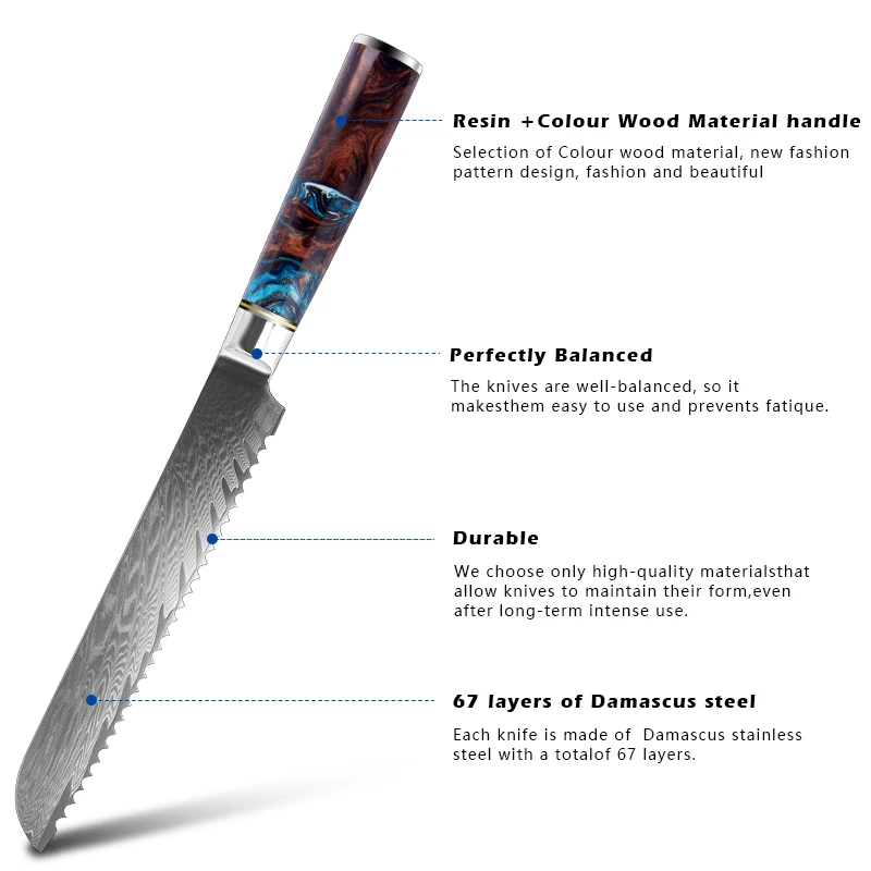 high quality professional good price custom Logo damascus stainless steel  kitchen chefs knives for sale