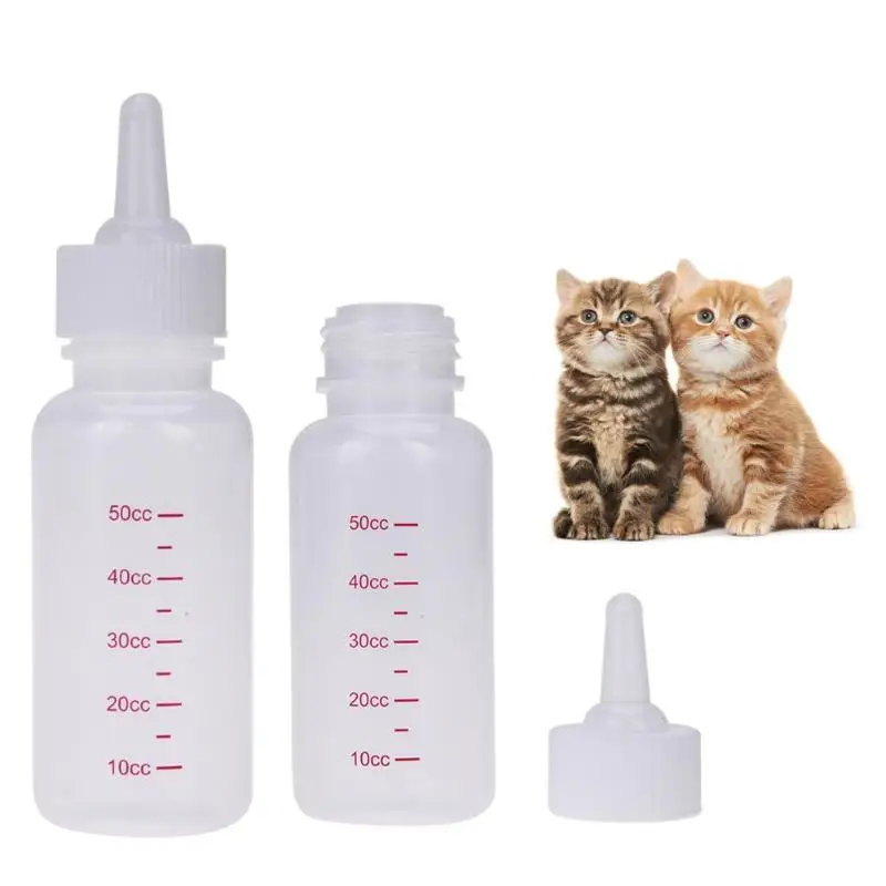 50ml Pet Nurser Nursing Feeding Bottle Puppy Milk Feeder With Replace Nipples And Brush Pet Medicine Feeder