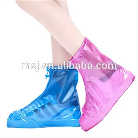 
Hot quality running PVC sneaker reusable non slip sole black transparent men plastic cycling rain waterproof shoe cover for sale 