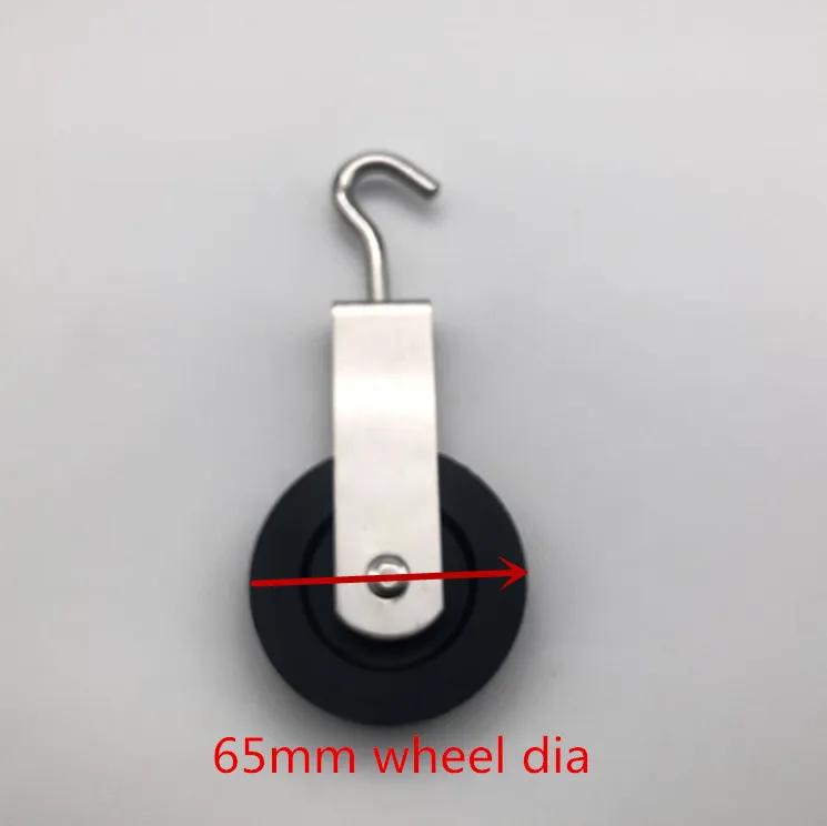 Factory 65mm Stainless Steel Rope Pulley with Hook Nylon Pulley Block for Marine Use