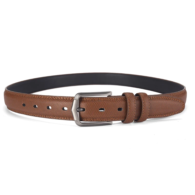 Custom Wholesale Alloy pin Leather belt men business  genuine Belts pvc material for Men