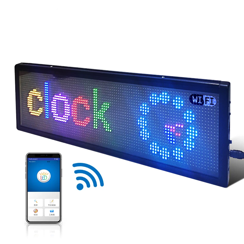  Цветной RGB автомобильный рекламный щит 96*24 пикселей Wi-Fi прокрутка сообщения светодиодный дисплей прямоугольный Автомобильный программируемый с