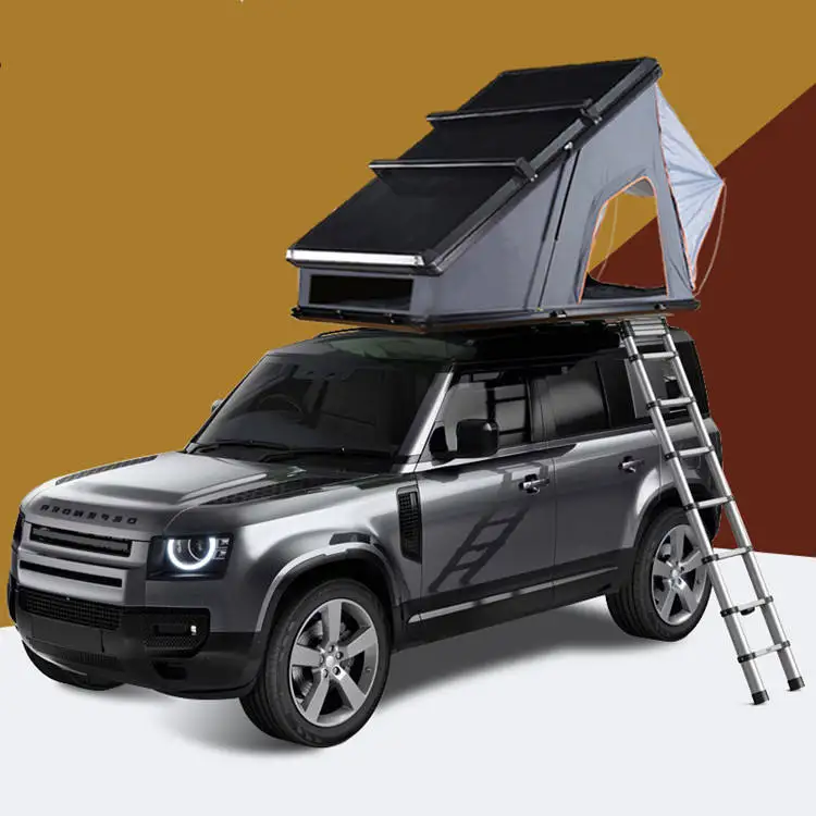 Safe Triangle Shell Camping Outdoor Rooftop Car Roof Tent Aluminum Triangle Hard Shell Roof Top Tent From China