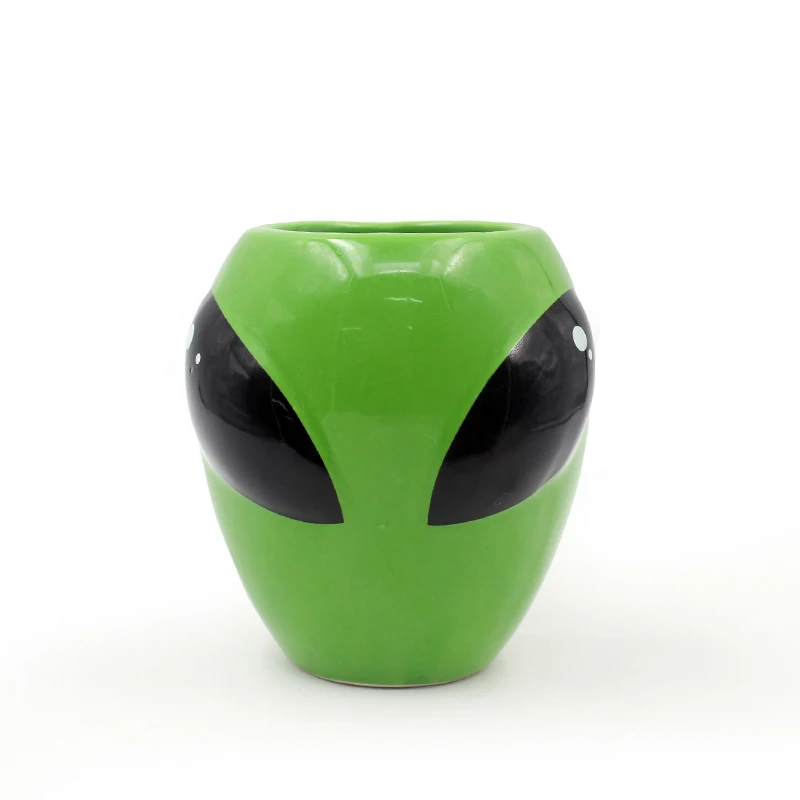 Creative Anime Alien Coffee Mug Green Ceramic Coffee Mug Cup Funny Drink Water Cup Birthday Gift for Boyfriends Lover