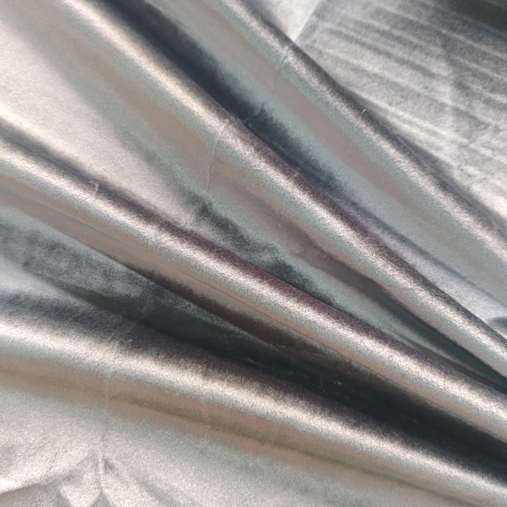 Hot Pink Veet Fabric Crushed and Aqua Floral Jacquard with Glitter Knitted Technique for Upholstery and Sofa Covers