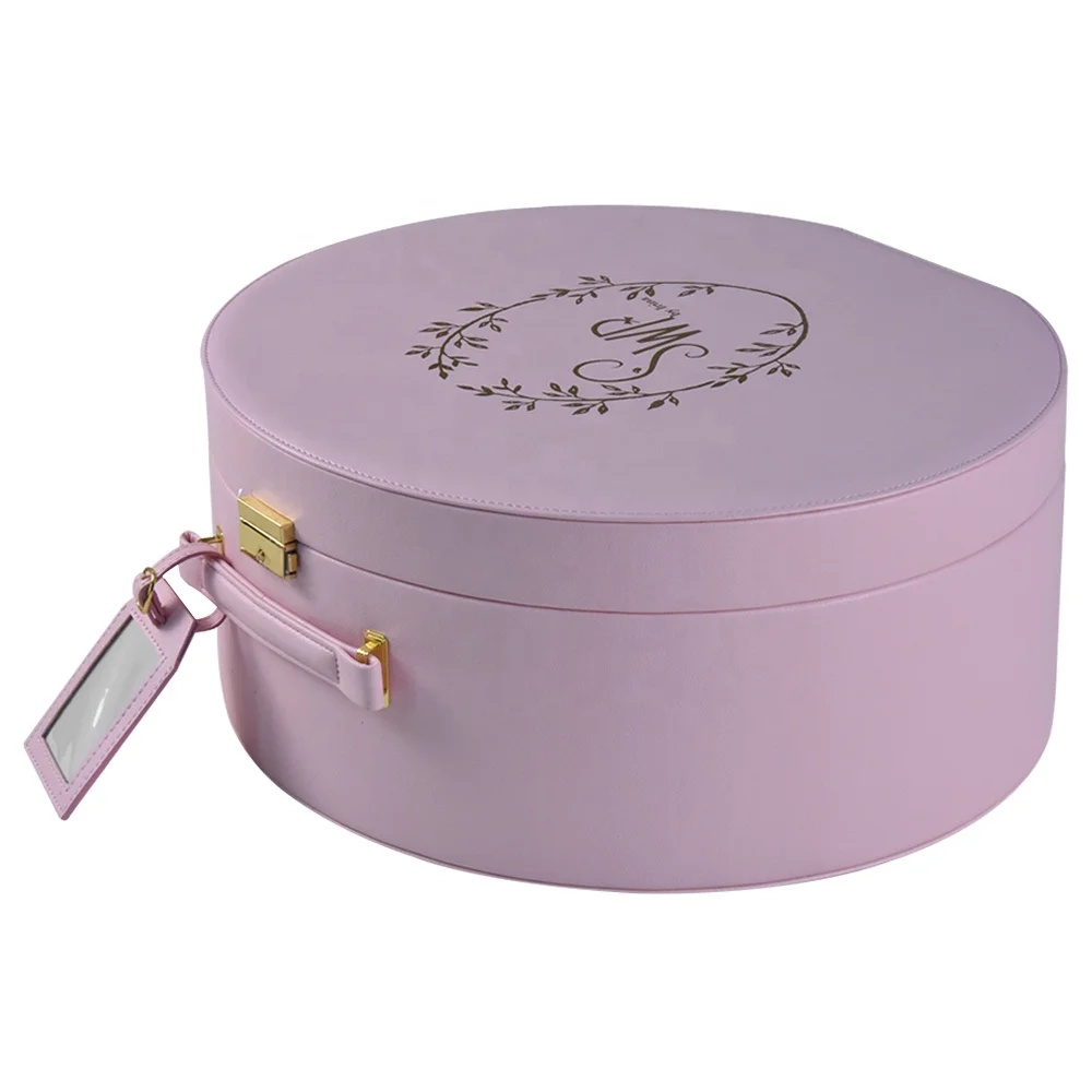 leather hat boxes with lids personalised vintage round leather hat box