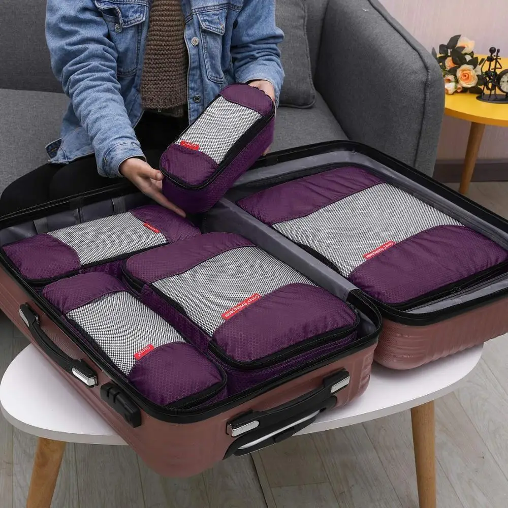 4 Piece Packing Travel Organizer Cubes Set Compression Packing Cubes For Suitcases Travel Bags Organizer For Luggage