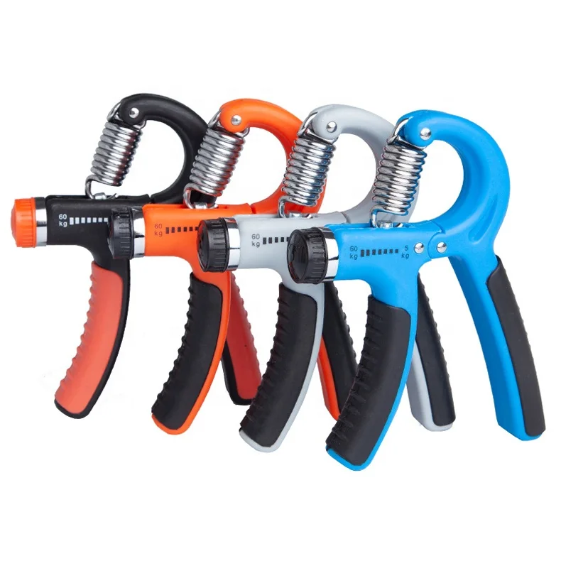 R type Adjustable Heavy Duty Hand Gripper Anti Slip Hand Grip Strengthener with Counter