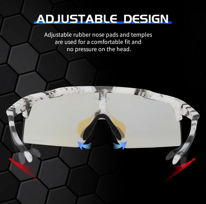 KAPVOE Photochromic Cycling Glasses Red With TR90 Sports Sunglasses Women Men Running Clear MTB Bike Bicycle Sun Glasses