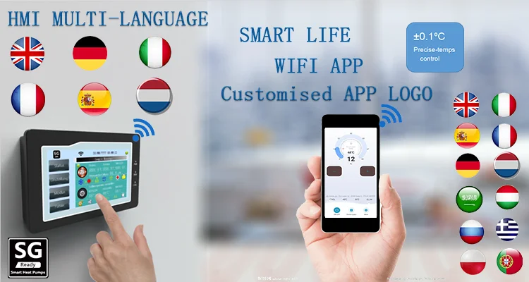 High temp 75c A+++ R290 NEW Inverter Air to Water Heat Pump Air Source for Heating Cooling DHW HVAC System Heat Pump