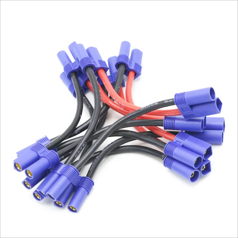 RC Lipo Battery Cable Harness EC5 Series Connection Battery Cable with 8AWG 10AWG 12AWG Silicone Cable