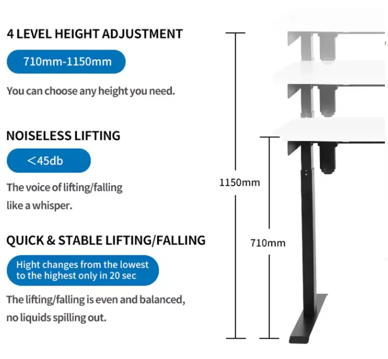 2024 New Style Electric Height Adjustable Corner L Shaped Office Desk Frame office pc table