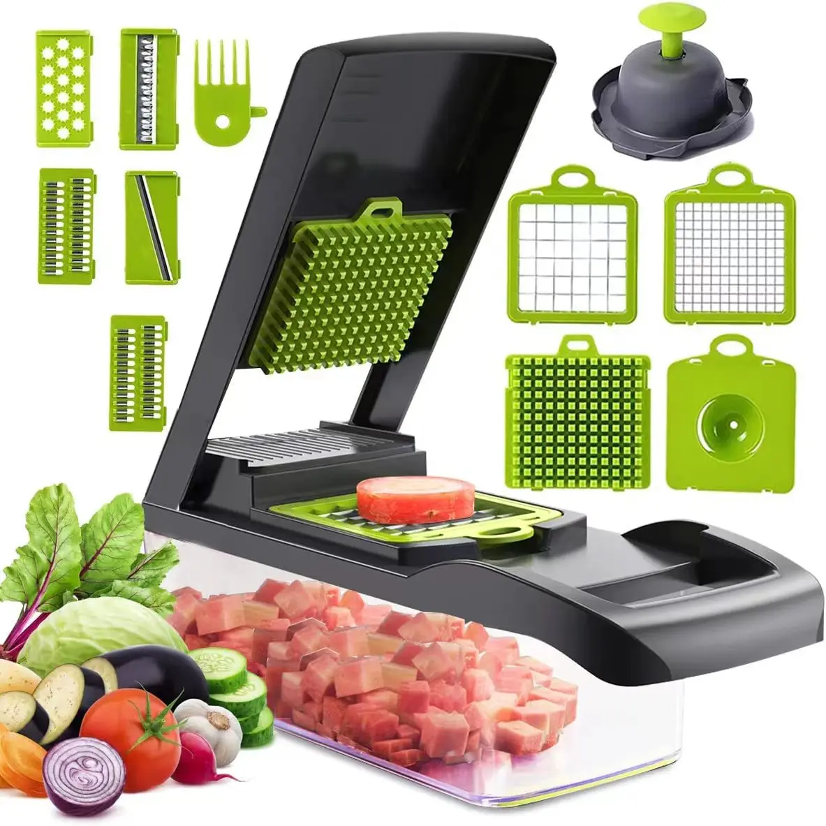 2023 Top 12 In 1 Manual Vegetable Mandoline Slicer Veggie Chopper Food Chopper Onion Cutter Vegetable Slicer