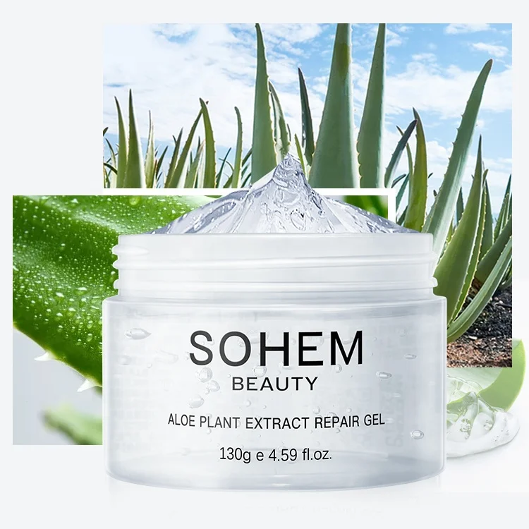 Private Label 130g Pure Organic Hydrating Nourishing Face Skin Care Natural 100% Aloe Vera Soothing Gel