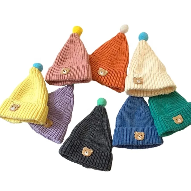 Детская вязаная шапка карамельных цветов модный Индивидуальный пуловер Кепка Новинка Детский свитер шапка осень и зима