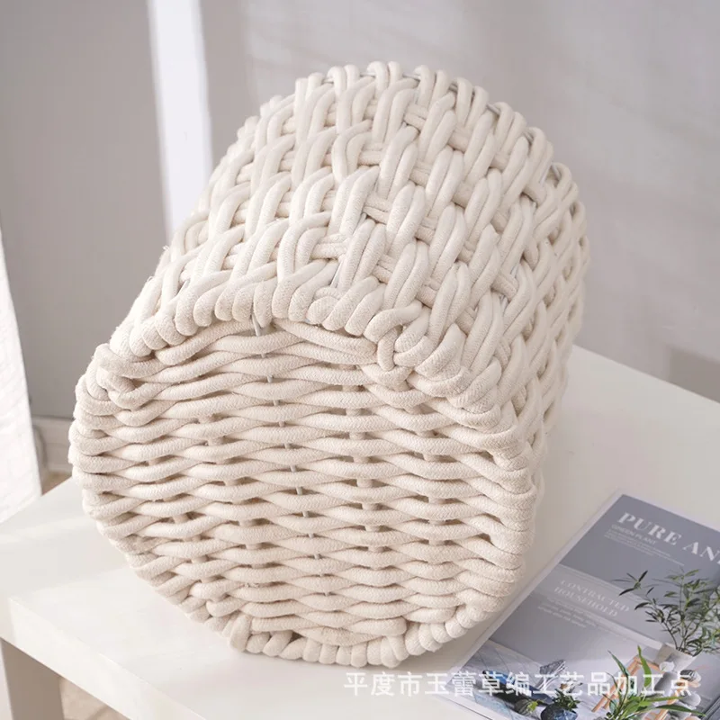 thick rope basket cotton thread  natural  baby laundry woven cotton cord basket