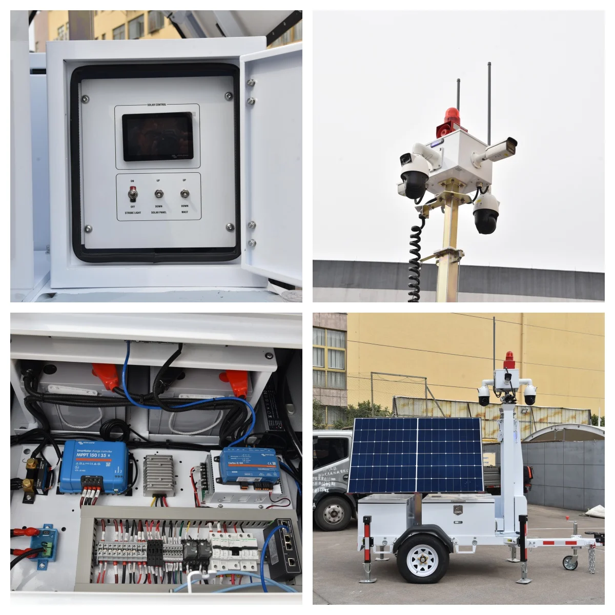 EXW Price Mobile Solar Surveillance Trailer Systems Surveillance 360 Degree Rotation Solar Mobile surveillance trailer