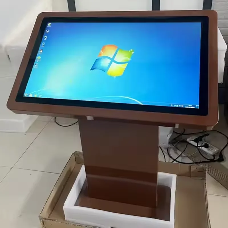 For Google map floor  Standing Interactive LCD TV Touch screen Kiosk With Camera Vertical self Service Checking Kiosk