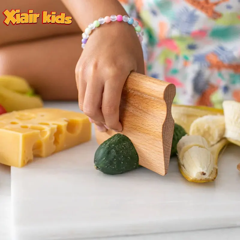 Игрушки Xiair для ролевых игр, кухонный набор, игрушечный деревянный детский нож для детей, резак овощей и фруктов, резак, кухонные игрушки