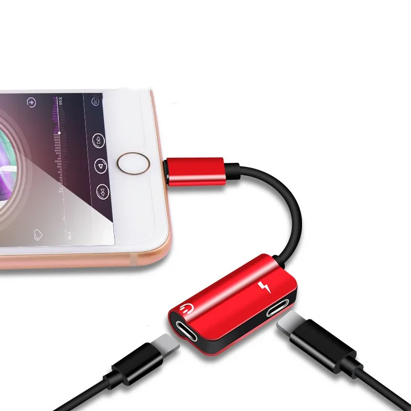 Flexi 2 in 1 For Lightning Charge 3.5 mm Headphone Adapter Audio Splitter Usb Cable Audio Adapter For iphone