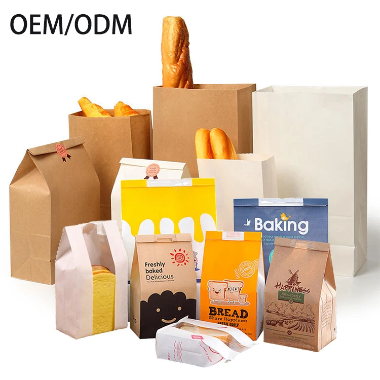 biodegradable kraft paper packaging bag for food hot sale high quality fruit paper bag food eco
