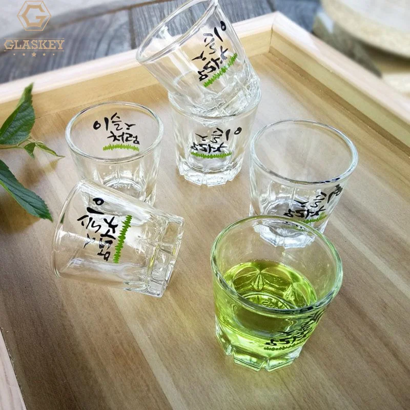 Корейское рюмка с логотипом на заказ стакан Soju для текилы 2 унции