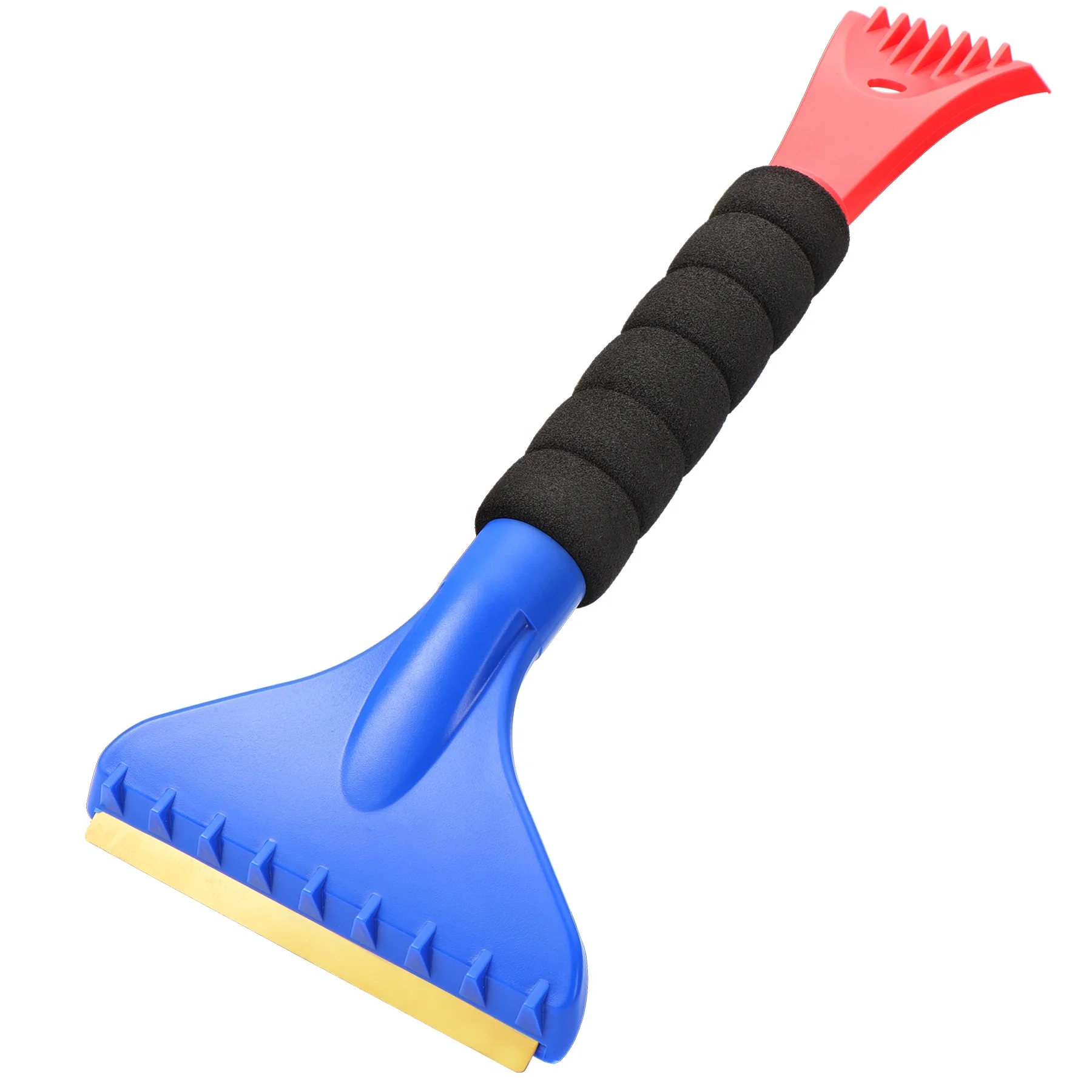 
Double Ended Car Ice Scraper, Frost Shovel Scraper, Brass Blade with Ergonomic Foam Grip for Cars, Trucks, SUVs 