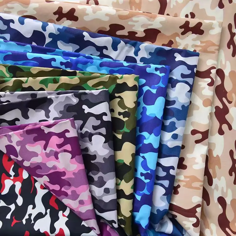 Customize new design digital printing multi-color  polyester ripstop breathable camouflage fabric for outdoor  sportswear
