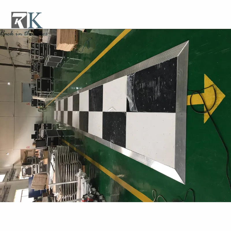 Acrylic Glossy Black led dance floor rental With mixed Red/Green/White/Blue leds