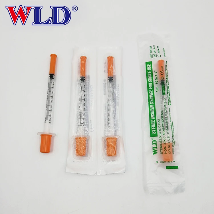 medical disposable insulin syringe with needle from manufacturer