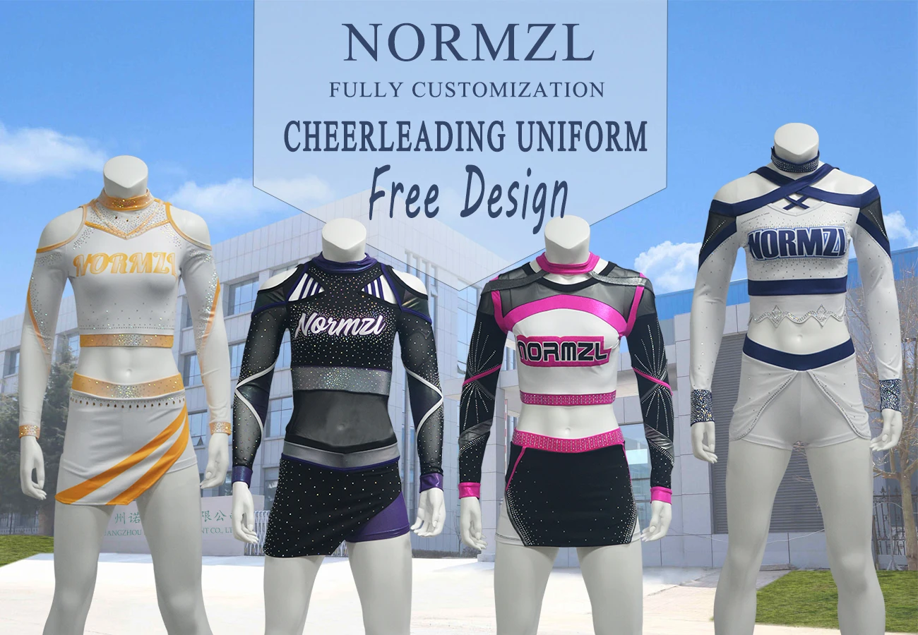 High Quality Custom Cheerleader Outfits Dance Skirt Cheer Uniforms Wholesale Sexy Rhinestones Sublimation Cheerleading Uniforms