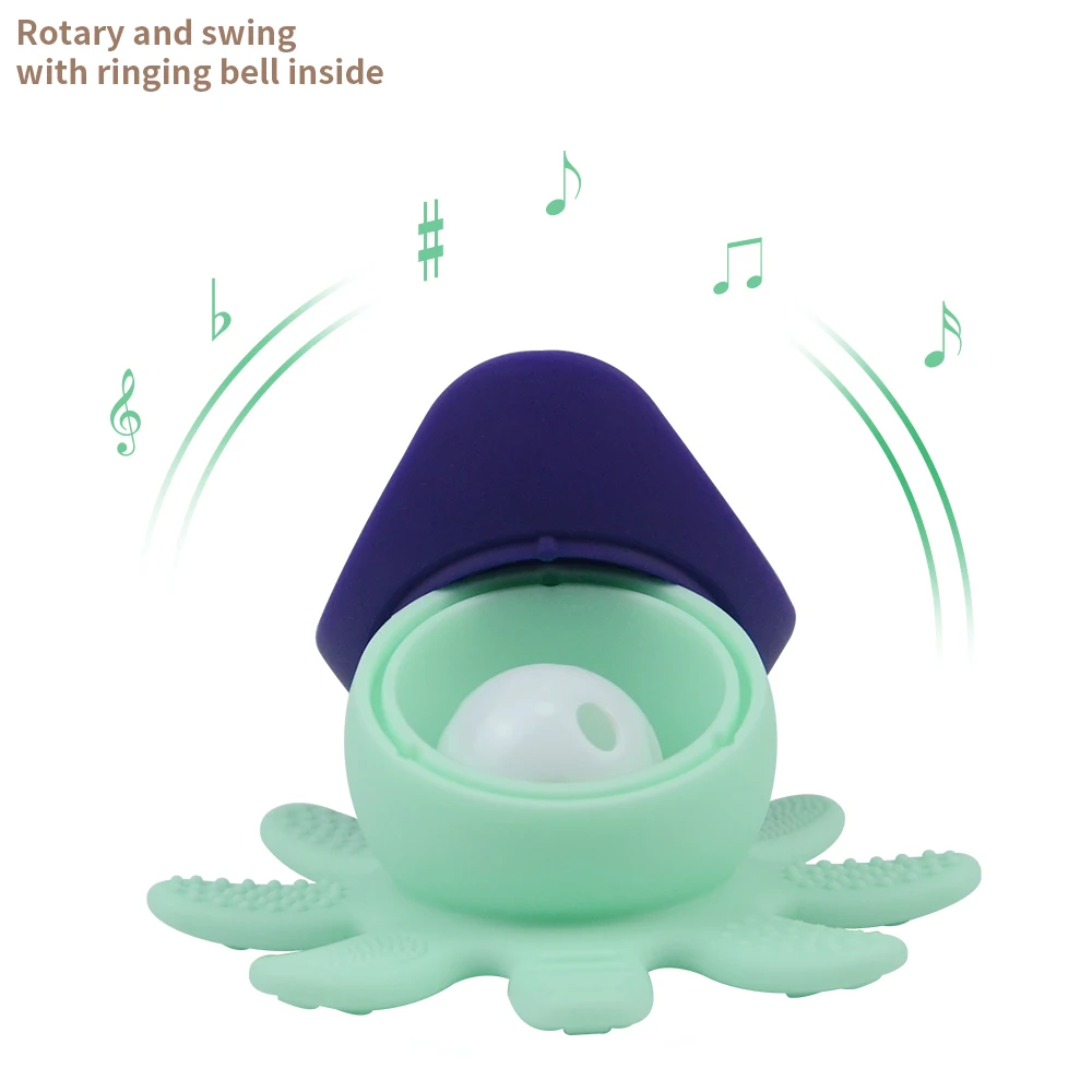 Hot Seller BPA Free Cartoon Captain octopus Teether Sensory Toys Teething Silicone Baby Teether