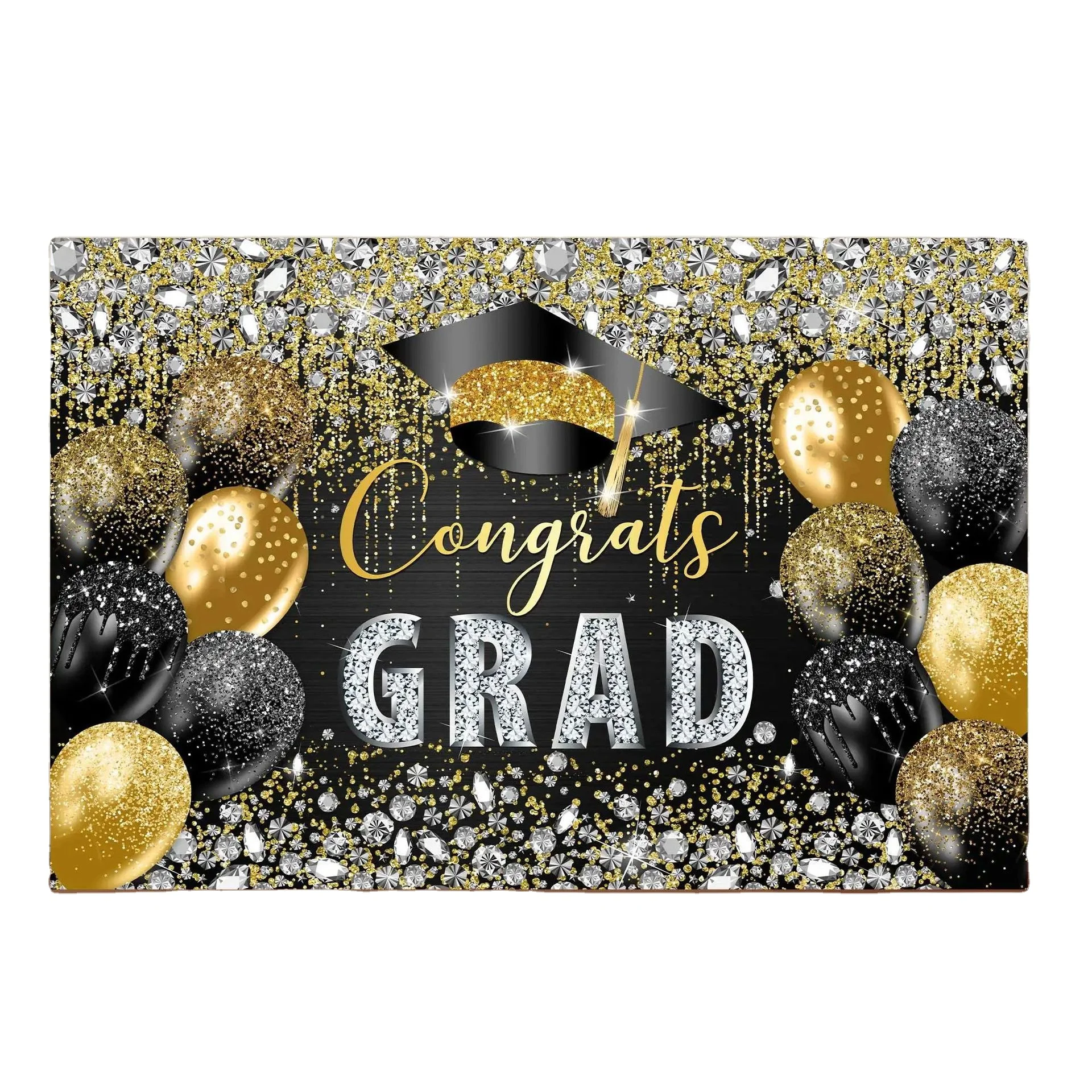 Fast Delivery Fabric Glitter Letter grad banner with pictures For Graduation Season