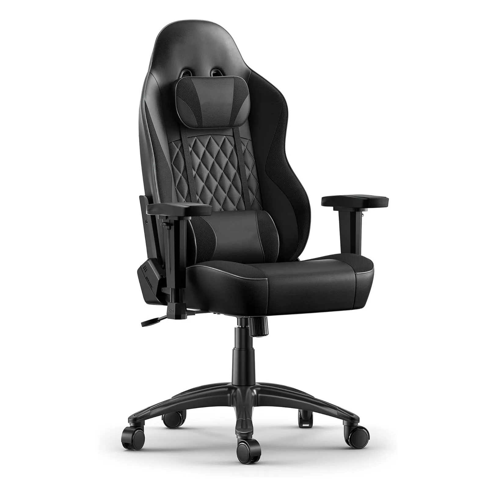 Luxury elegant racing nylon base all black swivel lift racing gaming chair foam sleeper gamer sofa high back office chairs