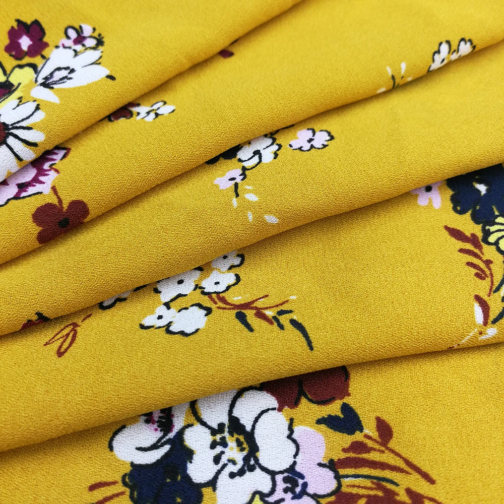 Pure 100% polyester dobby ggt georgette chiffon printed fabric with best price price