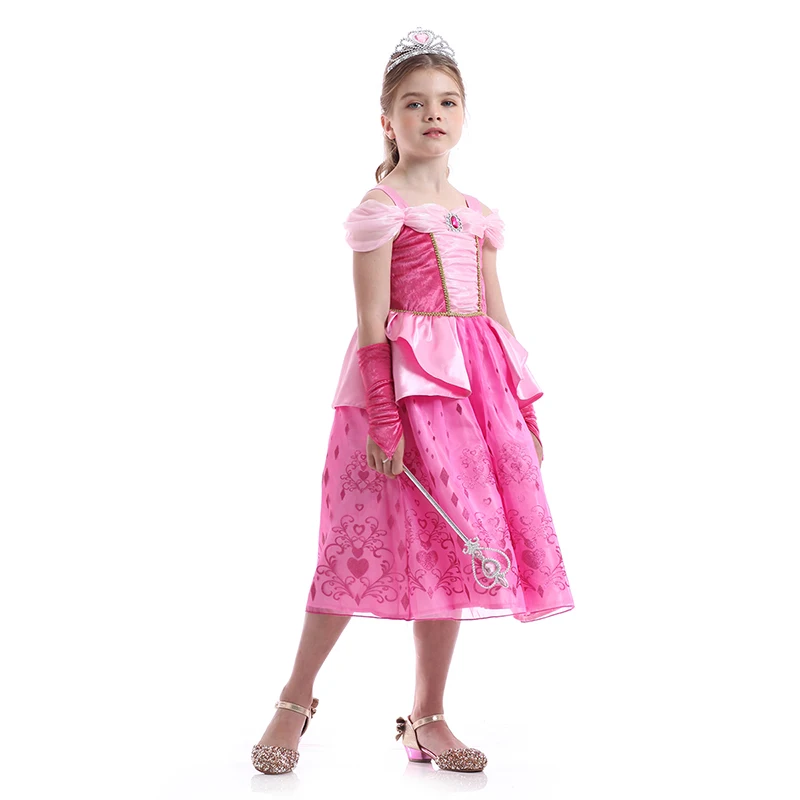 Disny princess dress princess aurora rapunzel Sleeping Beauty Aurora Princess Girls Costume