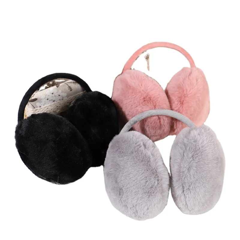 Unisex human soft rabbit hair earmuffs comfortable earmuffs for winter use