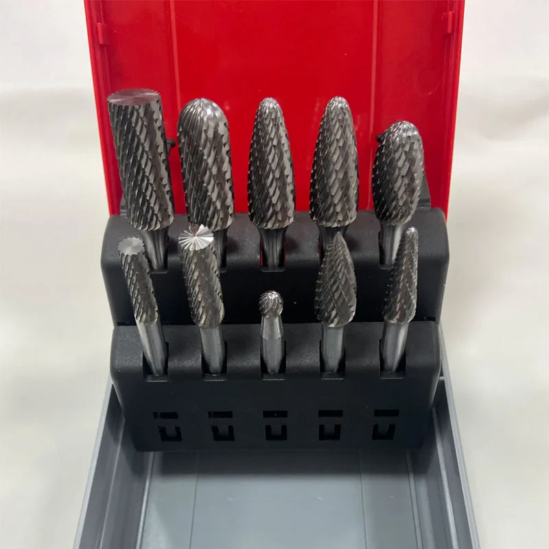 6mm double cut metal tool parts set tungsten carbide rotary burrs sets for grinding cutting wood carving