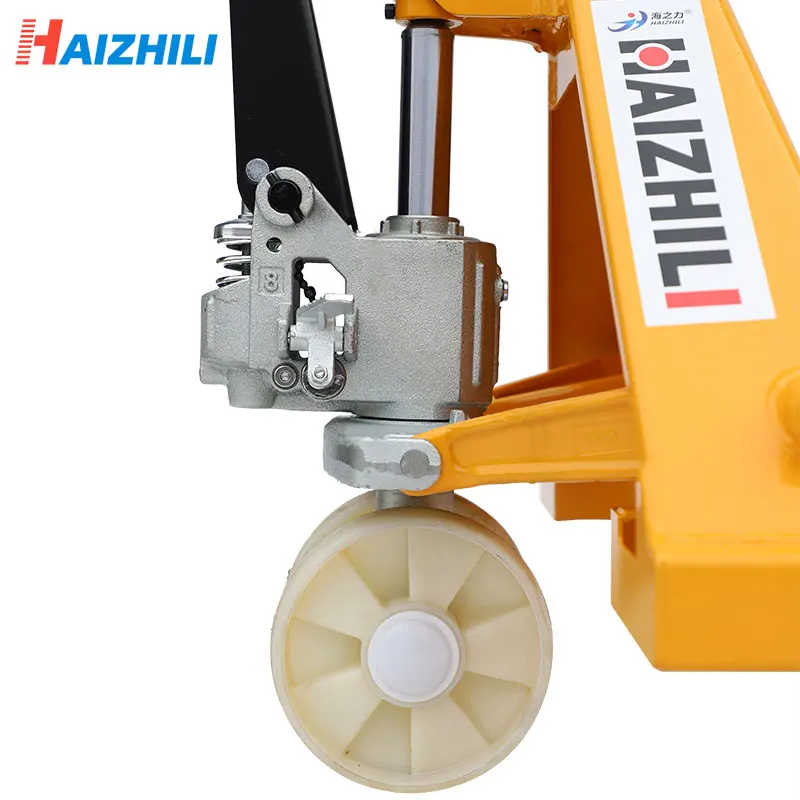Haizhili Wholesales Factory Price 3 Ton PU / Nylon Wheel Hand Truck CE certificate Hydraulic Manual Pallet Jack China