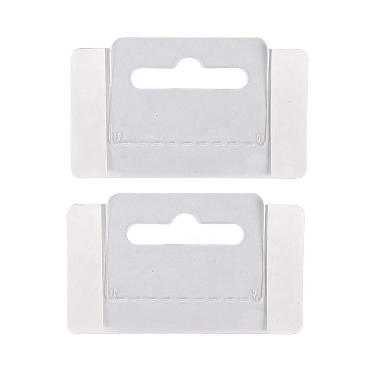 Foldable Display Different Styles Header Hanger PET Plastic Hang Tab With Back Adhesive