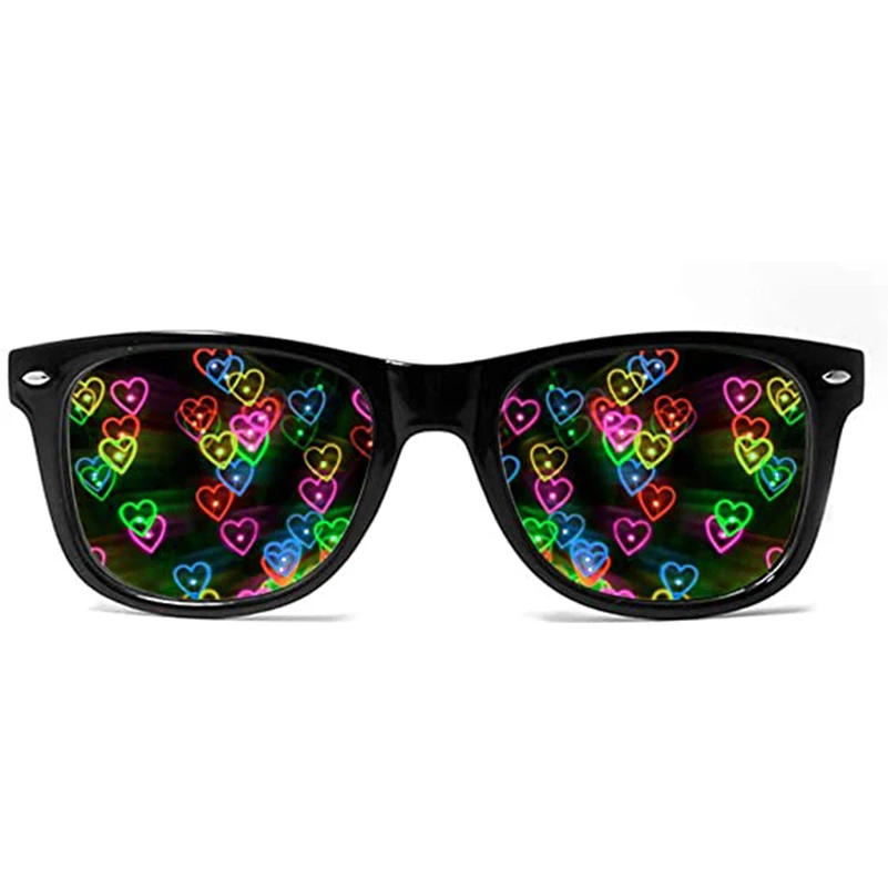 Heart Effect Diffraction Glasses - See Hearts! - Special Effect Rave EDM Festival Light Changing Eyewear glasses