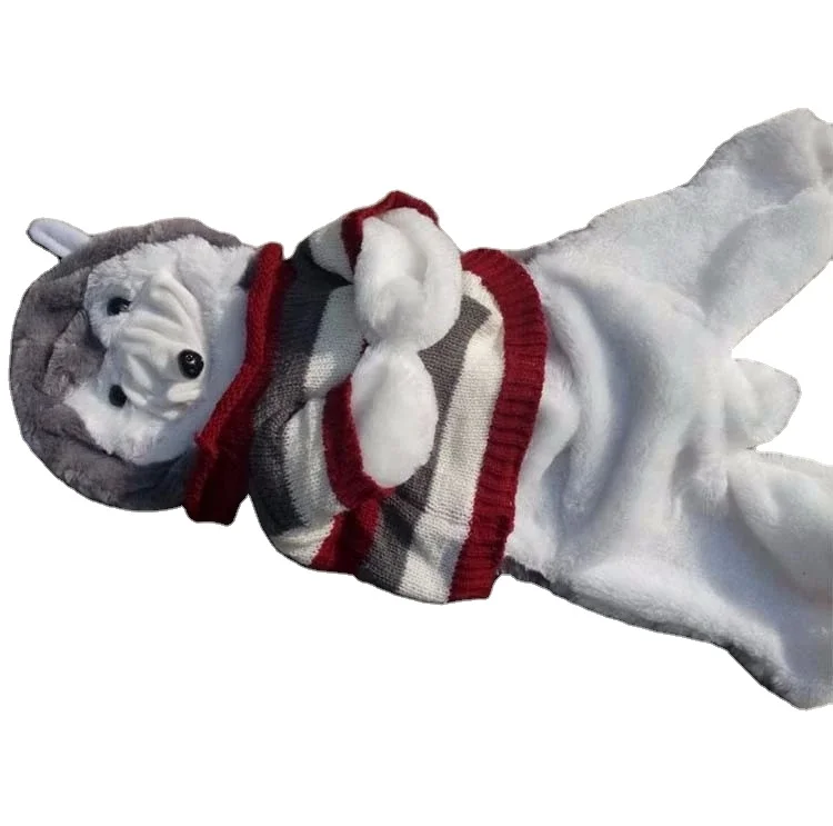 popular item baby pet soft siberian husky unstuffed plush animal skins toys