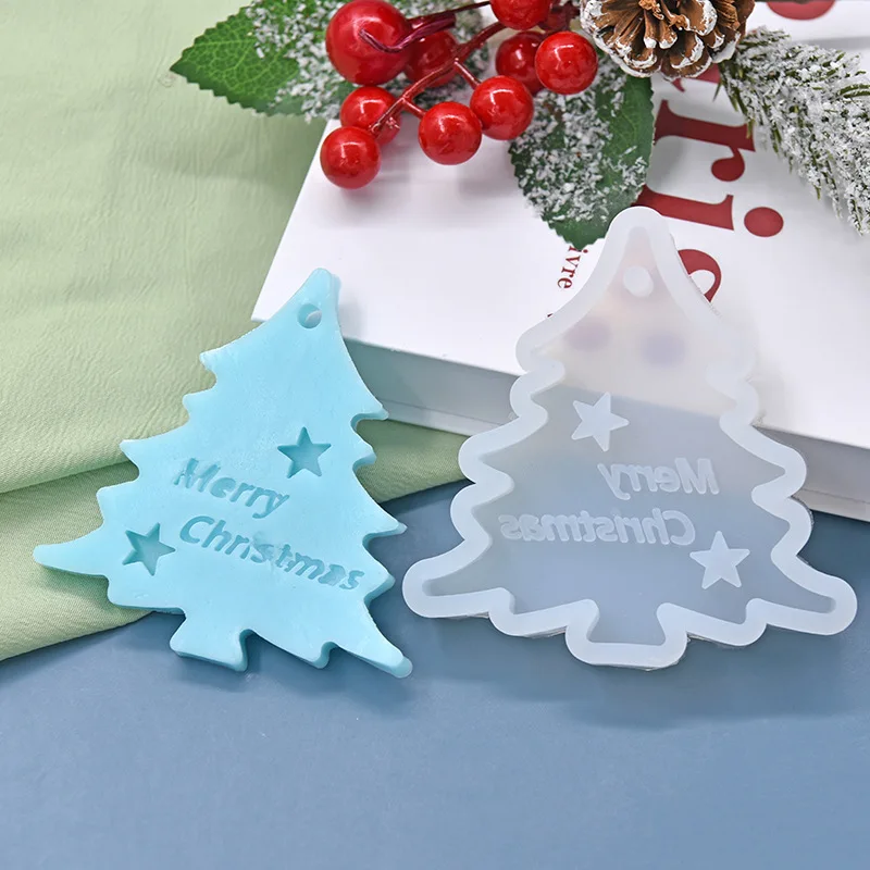 DIY Christmas tree Small bell shape Silicone mold Crystal dripping molding Fondant Chocolate cake tool mould pendent ornament