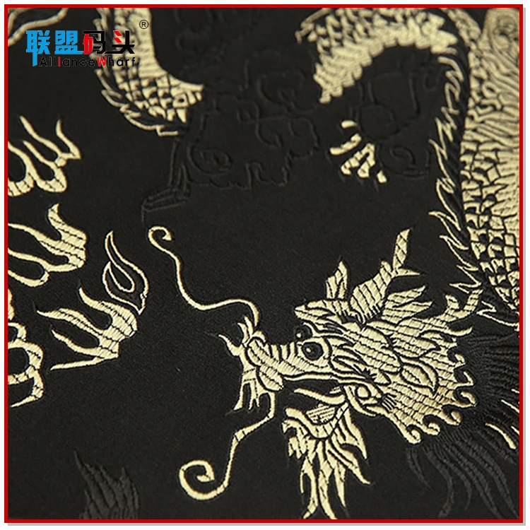 Chinese Dragon Unique Style Woven Jacquard In Stock Brocade Fabric For Designing Luxury Clothing Home Textile Tablecloth Decor