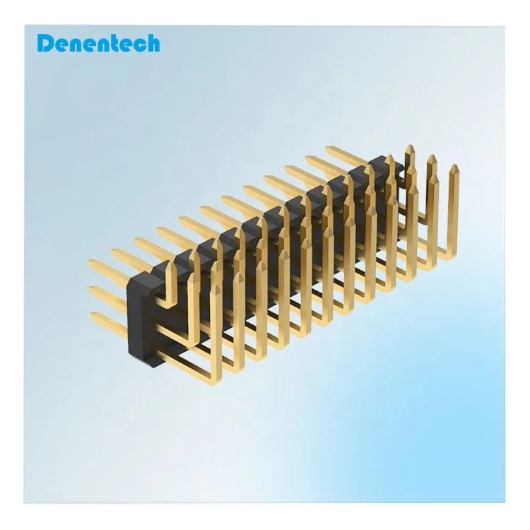 Denentech High quality custom 2.54mm pin header male Triple Row right angle 2.54mm pin header connector