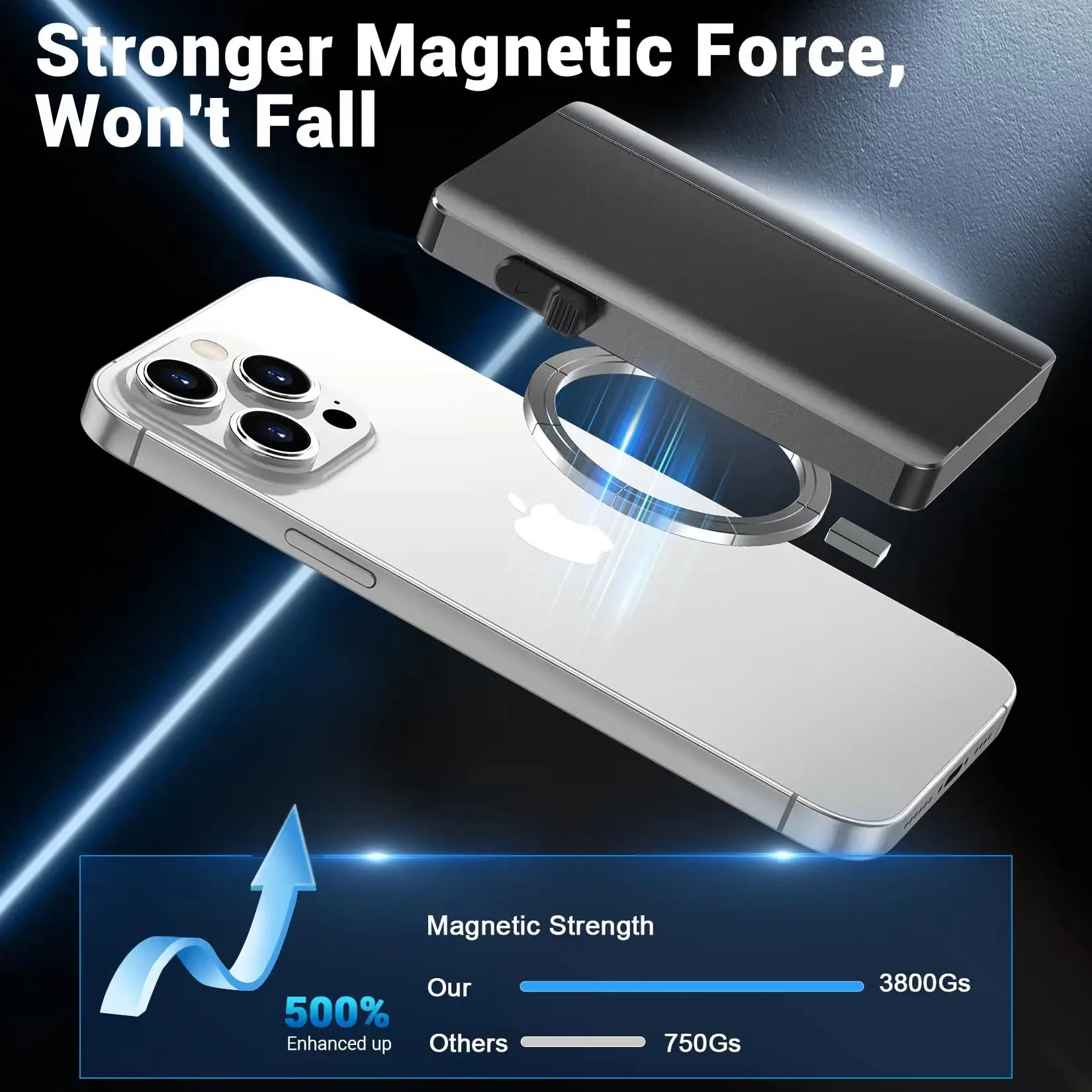 Custom Strong Magnetic Card Wallet Holder RFID Blocking Minimalist Pop Up Wallet for Men